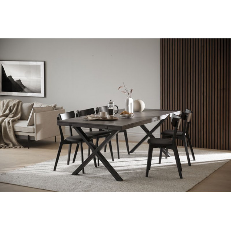 RO Brooklyn Extending Dining Table X 220x95 Dark Brown/Black